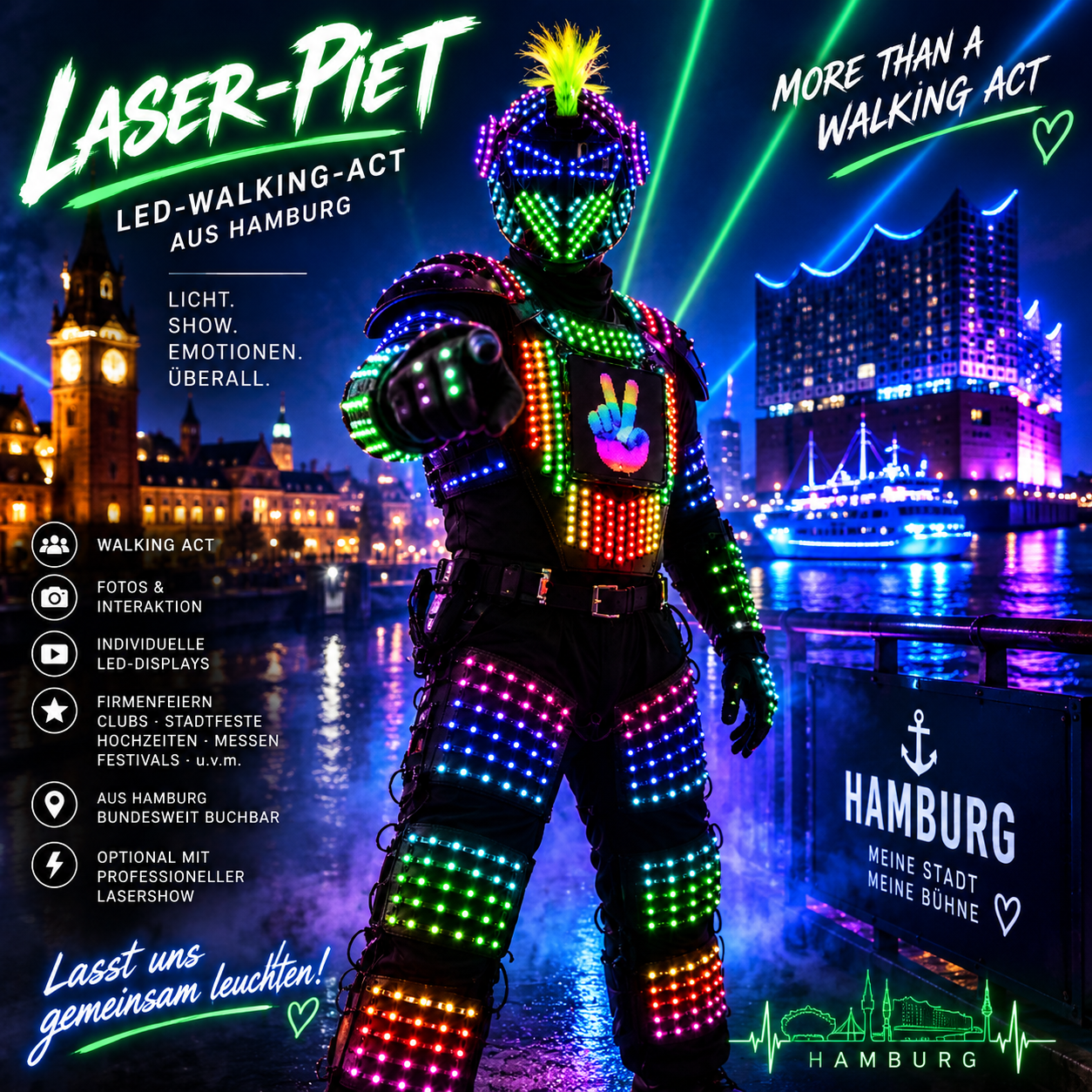 LASER-PIET, Entertainer, Hamburg
