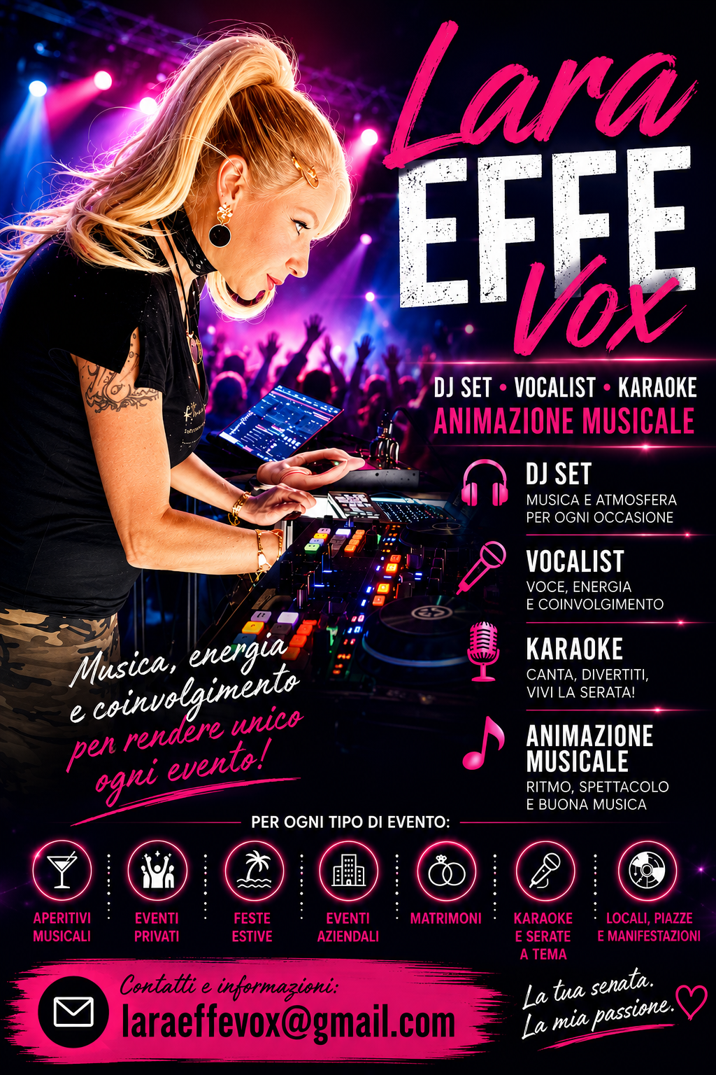 Lara EFFE Vox, Bruiloft-dj in Milano